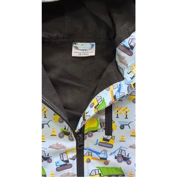 George Hats Toddler Boy Blue Construction Jacket - Size 18-24m - Picture 2 of 3